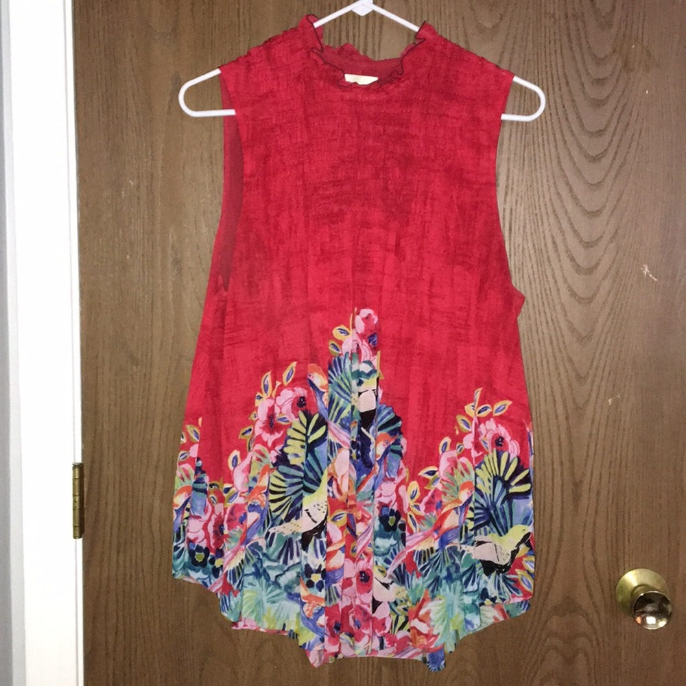 Anthropologie gorgeous top w/ floral & bird print!